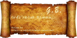 Grünblat Bianka névjegykártya